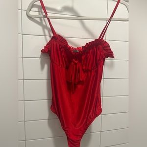 Missguided Red Bodysuit (Thong)